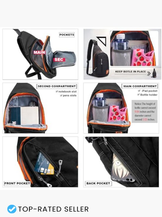 Small Sling Backpack Waterproof Unisex Shoulder Bag Crossbody Daypack main image 6